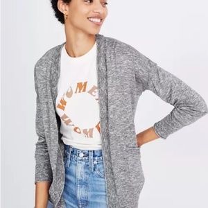 MADEWELL Women's Marled Bradley Open Front Cardigan Sweater Size Large